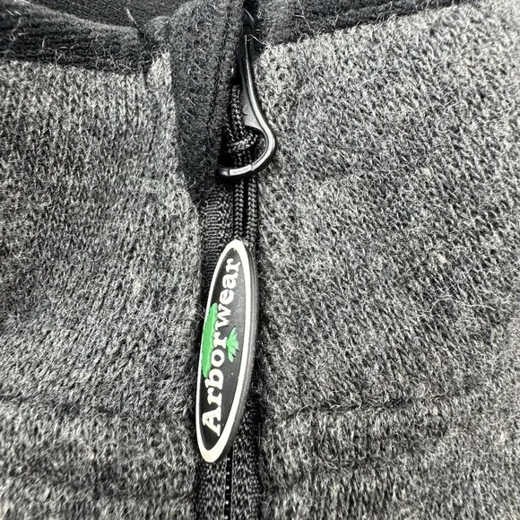 Arbor Wear 1/4 Zip Long Sleeve Pullover Fleece Sweater Men's 2XL Gray Wool Blend